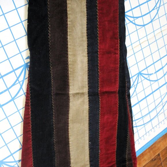 Rare Y2K Bebe Striped Patchwork Corduroy Low Rider Bell Bottoms, 28L, Free Ship - Picture 7 of 8